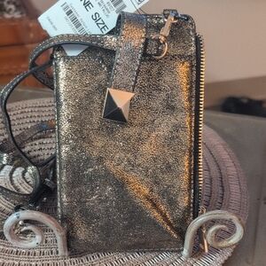 I.N.C Devi Metallic Phone Crossbody